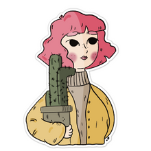 Load image into Gallery viewer, Pink Plant Lady Sticker