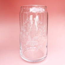 Load image into Gallery viewer, Floral Plant Iced Coffee Can Glass