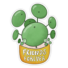 Load image into Gallery viewer, Pilea Peperomioides Plant, Friends Forever Sticker