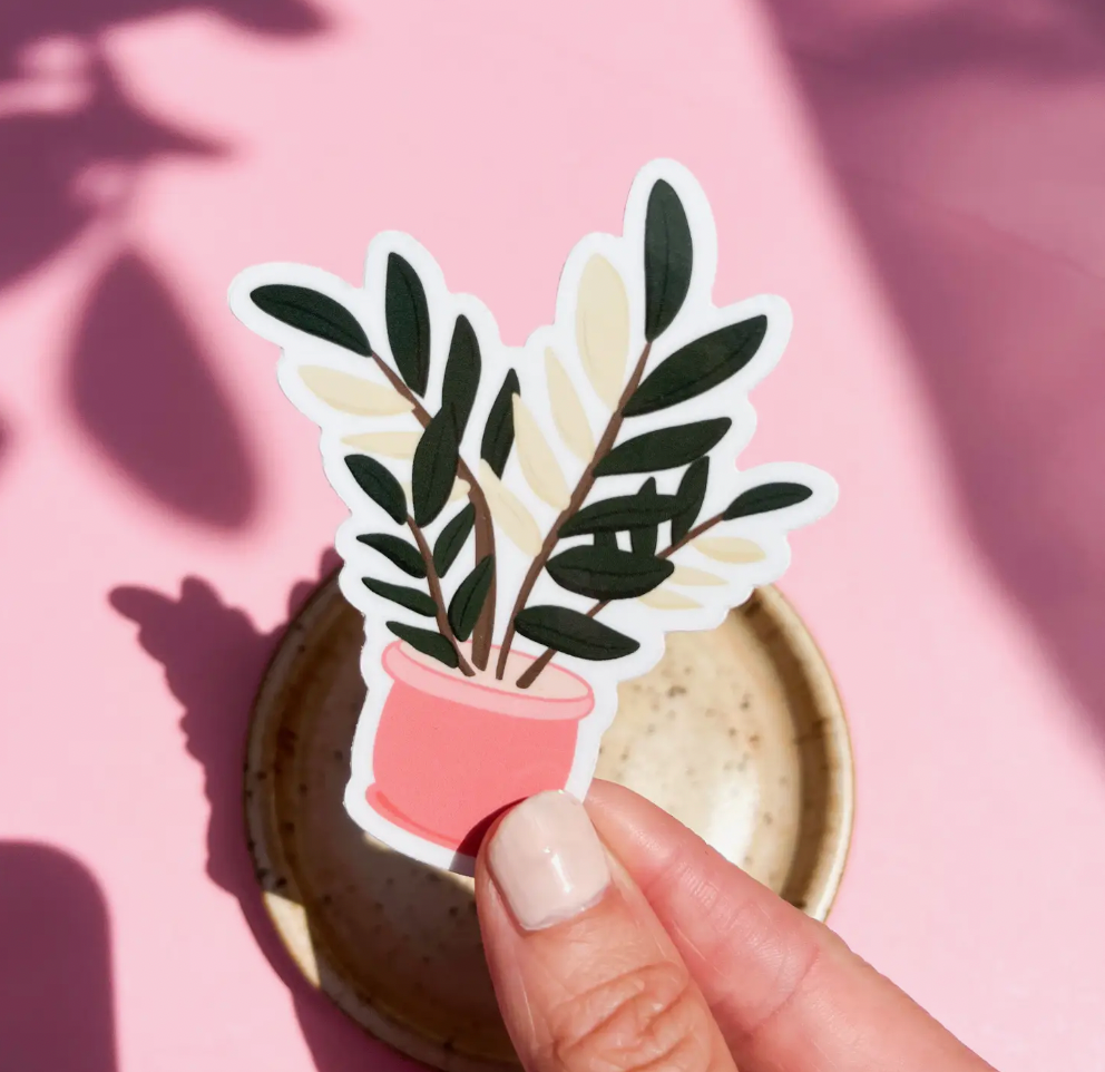 variegated raven zz plant Variegated Raven ZZ Plant Sticker – Tiny Plant Market