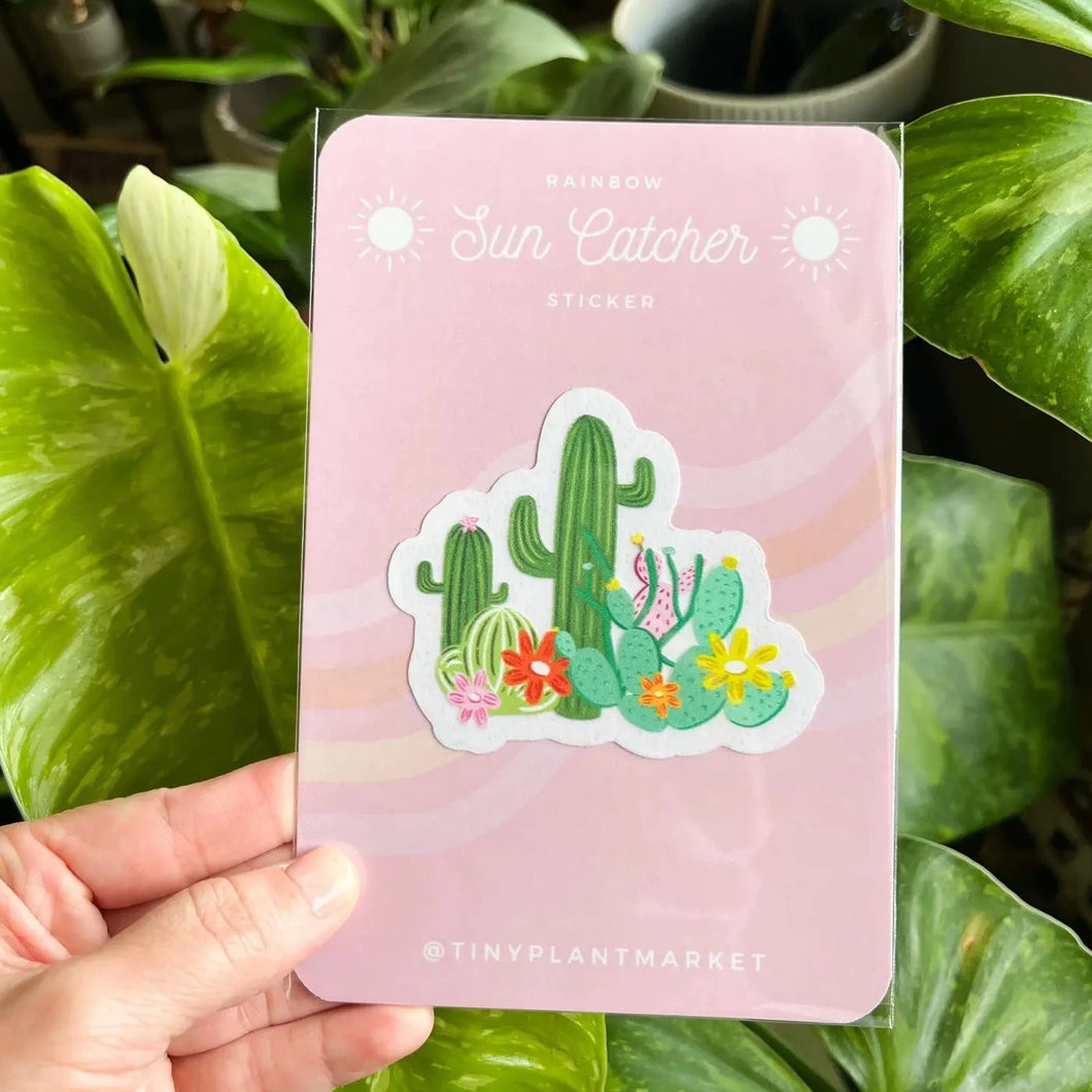 Cactus Garden Sun Catcher Sticker