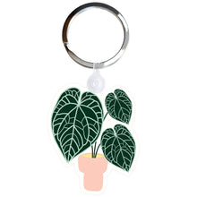 Load image into Gallery viewer, Anthurium Crystallinum Plant Keychain
