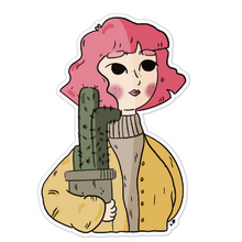 Load image into Gallery viewer, Pink Plant Lady Sticker
