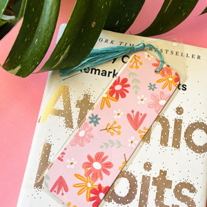 Pink Flowers Bookmark