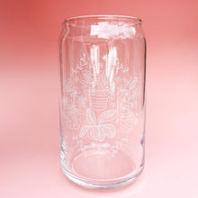Load image into Gallery viewer, Floral Plant Iced Coffee Can Glass
