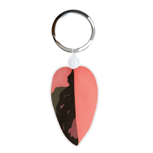 Pink Princess Philodendron Leaf Keychain