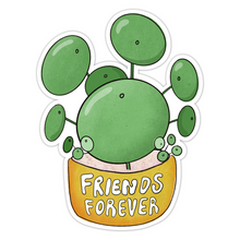 Load image into Gallery viewer, Pilea Peperomioides Plant, Friends Forever Sticker
