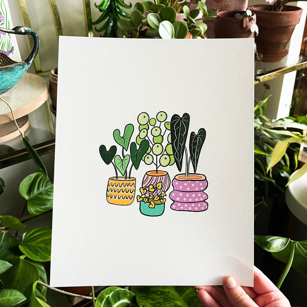 Potted Plants Art Print 8X10