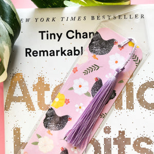 Floral Chickens Bookmark